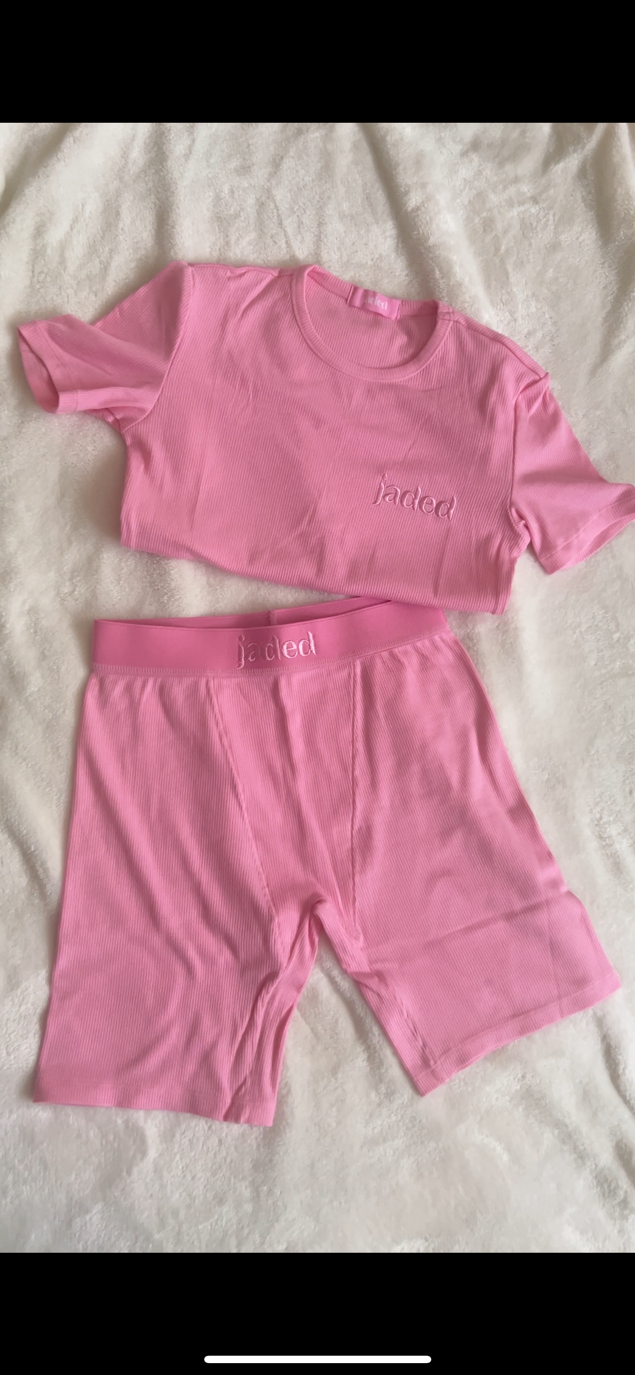 Bubble Gum Pink Two Piece Ribbed Set