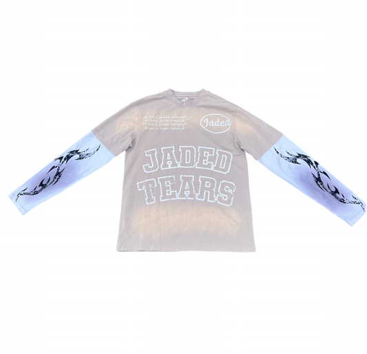 Grey Double Layered “ Jaded Tears” Tee
